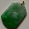 14K Yellow Gold China Green Jadeite Jade Plain Pendant of Bird a