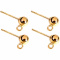4 14K Gold Ball Stud Earrings With Loop Jewelry Piercing 4mm