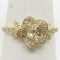ESTATE 14K YELLOW GOLD 30PT DIAMOND FLOWER RING 2.5 GRAMS H-I VS