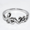 $395 .925 Sterling Silver .01CT Natural Round Cut Diamond Love