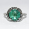 $9,000 Platinum 2.87CT Natural Zambian Emerald & Diamond