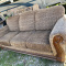 Couch with wood trim