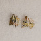 14K MULTI-TONE GOLD LEAVES STUD EARRINGS