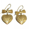 Ladies 10k Yellow Gold 1.0 Grams Heart Dangle/Drop Earrings