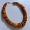 Solid 10K White Gold of Large Irregular Amber Necklace