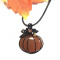 Black Wire Wrap Carnelian Pumpkin Pendant