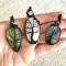 Black Wire Wrap Gemstone Tree Pendants