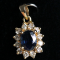 VINTAGE 1CT SAPPHIRE & DIAMOND HALO 14K YELLOW GOLD MINI CHARM