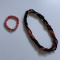Necklace and bracelet set, natural pink & black coral beads