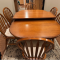 Modern Solid Wood Dining Table + 6 Chairs – Expandable Leaf & Ea