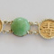 Antique Chinese sterling Silver Jade Bracelet Signed