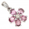 ESTATE 14K WHITE GOLD PINK SAPPHIRE & DIAMOND PENDANT 1.3 GRAMS