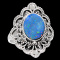 Bali Design - Australian Fire Opal 925 Sterling Silver Ring