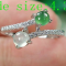 Certified Green+Icy white 100% Natural A jadeite jade Ring S925