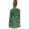 Vtg Signed Gilt 925 Sterling Carved Fish Jade Pendant Emerald