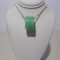apple green barrel / silver chain or jade ring