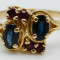 BEAUTIFUL Solid 14k Yellow Gold / Sapphire / Ruby Ladies Ring