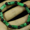 Green 100% Natural A Jade Jadeite Mantra Barrel Bead Bracelet