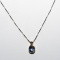 Gold .89CT Natural Ceylon Sapphire & Diamond 2-Stone Necklace