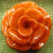 Orange Natural Grade A Jade Jadeite Carved Rose Flower Pendant