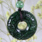 Dark green 100% Natural A Jade jadeite Doughnut Pendant 84406N5