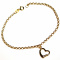 Solid 14K yellow gold marked 14K thick heart charm Bracelet