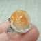 Certified Yellow 100% natural A jadeite jade Ring~Rich Flower 戒指