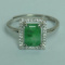 925 Silver Cert'd Genuine Untreated Green Emerald A Jadeite Ring