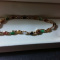 EUC Vintage 14K Yellow Gold Multi-Color JADE Bracelet