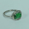 925 Silver Cert'd Genuine Untreated Green Emerald A Jadeite Ring