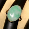 Vintage Ladies 14K Chinese Jadeite Ring, Sz 6