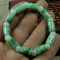 Green 100% Natural A Jade Jadeite 9*9*13mm Barrel Bead Bracelet