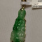 14K yellow gold green Jade lady buddha pendant
