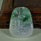 Certificated Grade A Green Jadeite Jade Landscape Pendant
