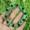 Green 100% Natural A Jade Jadeite Moire bead Bangle Bracelet