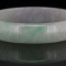 Estate Certified Oriental Green Jade Bangle Bracelet