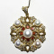 Silver .70CT Natural Gemstones & Pearl Cluster Dangle Pendant