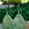 Certified Icy green 100% natural A jadeite jade Earring S925