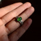 Natural Type A Icy Emerald Jadeite Jade Oval Cabochon S925 Ring
