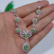 Natural A Icy Emerald Jadeite Jade Oval Cabochon S925 Necklace
