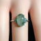 Icy Jadeite Myanmar Jade (Type A) Cabochon Burma Silver Ring