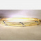10k Yellow & White Gold .417 Fine Textured Bangle Bracelet-7"