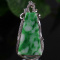S925 Silver Certified Green 100% Natural A Jade jadeite Pendant