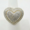 ESTATE 1/3CT DIAMOND HEART RING 10.9 GRAMS SIZE 7 JWBR SILVER