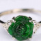 925 Silver Cert'd Natural Green A Jadeite jade adjustable Ring