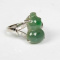 925 Silver Cert'd Natural Green A Jadeite jade adjustable Ring