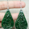 Certified Green 100% natural A jadeite jade Earring S925 Silver