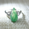 Certified Icy Green 100% Natural A jadeite jade Ring S925 silver