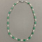Vintage Green Jade Jadeite Pearl Beaded Necklace Dainty