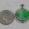 Green Natural A Jade Jadeite 925 Silver Inlaid Fashion Pendant